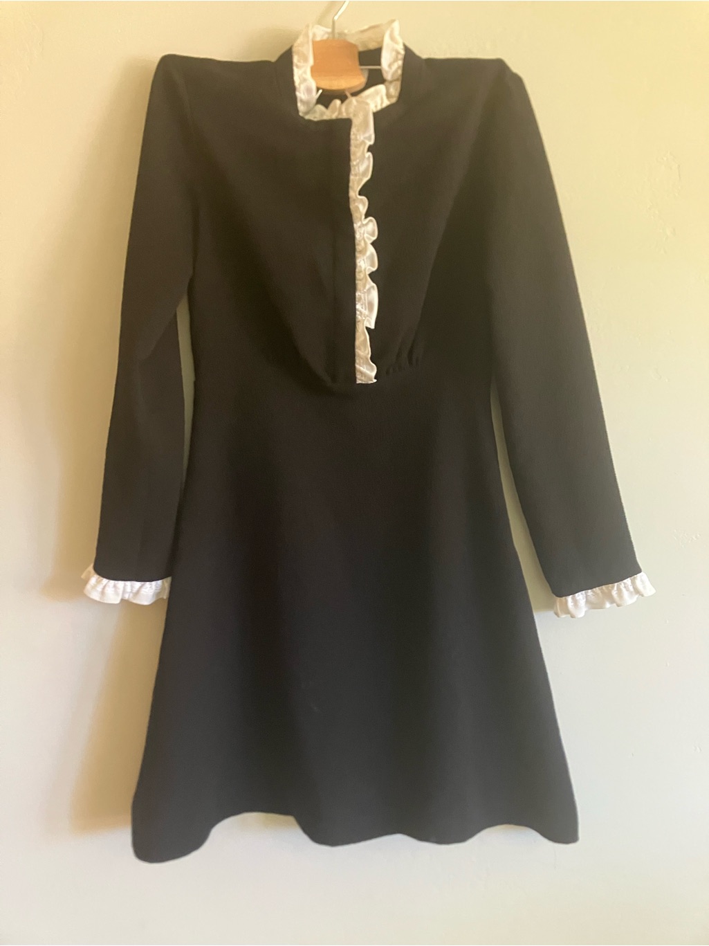French Girl Dress With Chic White Ruffle Trim